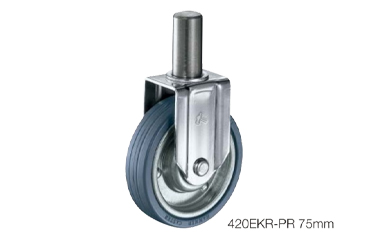 ハンマーキャスター420EKR (φ65～125)(差込式・固定)(クロームメッキ)